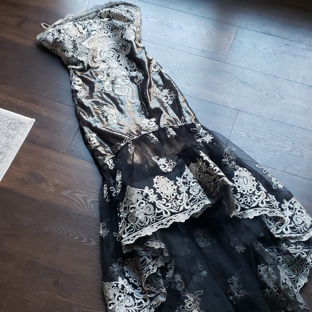 Marchesa notte Gold Embroidered Tulle Gown